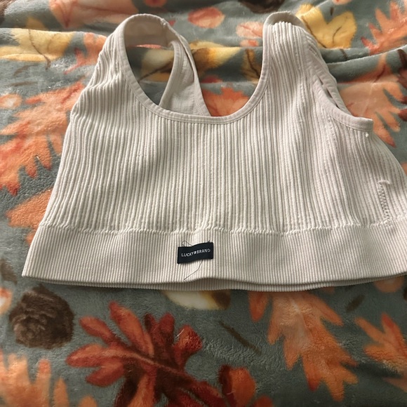 White Ribbed Sports Bra - Picture 2 of 2